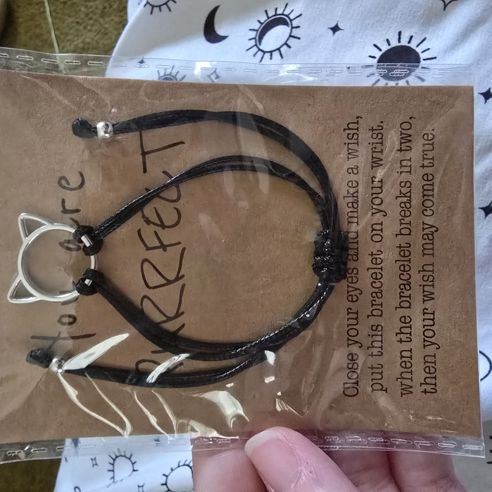 Black Cat Ear Charm Bracelet